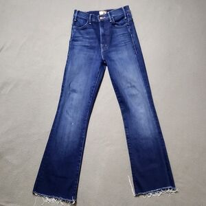 MOTHER The Hustler Ankle Fray / Size 24 / Home Movies Blue High Rise Flare